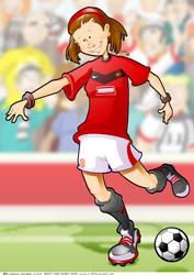 Red and Black Football Girl A4