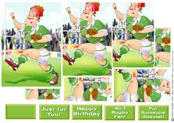 Rugby Lady Green and White Pyramid.