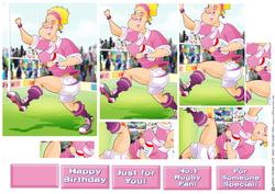 Rugby Lady Pink and Purple Pyramid.