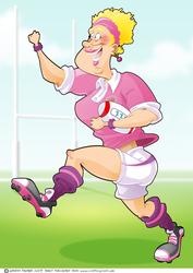 Rugby Lady Pink and Purple A4.