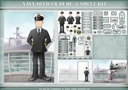 Navy Sailor Dude 6 Sheet Kit
