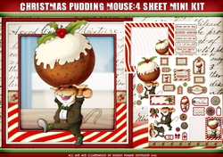 Christmas Pudding Mouse 4 Sheet Mini Kit