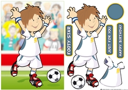 Mini Footballer Dude White and Blue