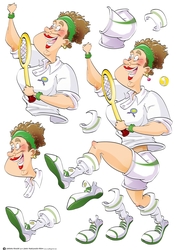 Tennis Dudess Decoupage Sheet