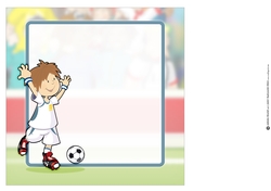 Mini Footballer Dude White and Blue 8x8 Quick Card Insert