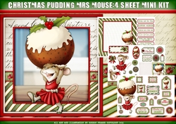 Mrs Christmas Pudding Mouse 4 Sheet Mini Kit