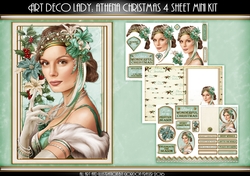 Art Deco Lady Christmas Athena Aqua 4 Sheet Mini Kit