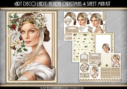 Art Deco Lady Christmas Athena Silver 4 Sheet Mini Kit