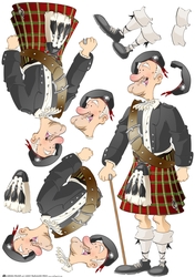 Scottish Old Man Kilt Decoupage Sheet