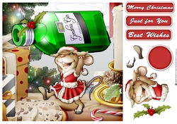 Mrs Christmas Gin Mouse 8x8