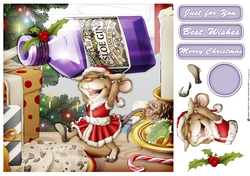 Mrs Christmas Sloe Gin Mouse 8x8 Quick Card