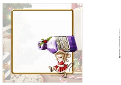 Mrs Christmas Sloe Gin Mouse 8x8 Quick Card Insert
