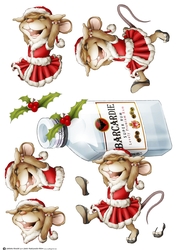 Mrs Christmas Rum Mouse Decoupage Sheet