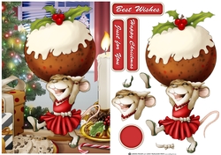 Mrs Christmas Pudding Mouse