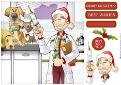 Christmas Vet Dude 8x8 Quick Card