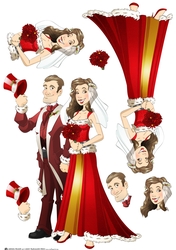 Christmas Wedding Couple Decoupage Sheet
