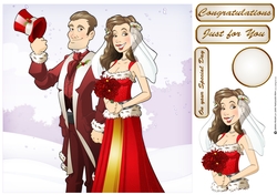 Christmas Wedding Couple 8x8 Quick Card