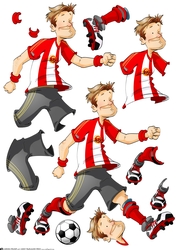 Football Dude Red, White and Yellow Decoupage Sheet