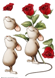 Valentines Rose Mouse Decoupage Sheet