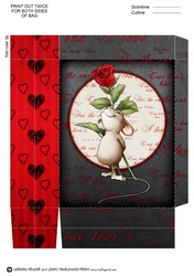 Valentines Rose Mouse Mini Gift Bag