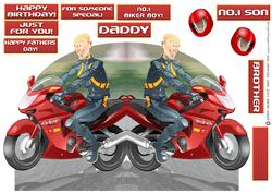 Biker Dude Red Shaped