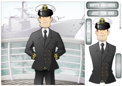 Navy Sailor Officer Dude 8x8 Quick Card