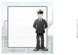 Navy Sailor Officer Dude 8x8 Quick Card Insert