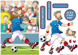 Football Dude Blue and White Beard