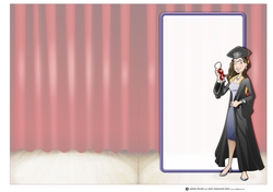 Graduation Dudess Brown Hair Blank Board Insert