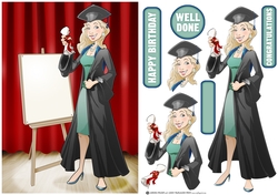 Graduation Dudess Blonde Hair Blank Board