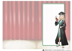 Graduation Dudess Blonde Hair Blank Board Insert