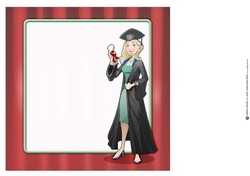 Graduation Dudess Blonde Hair Blank Board 8x8 Insert