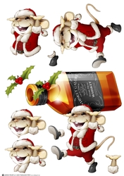 Mr Christmas Whiskey Mouse Decoupage Sheet