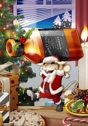 Mr Christmas Whiskey Mouse A4