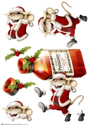 Mr Christmas Brandy Mouse Decoupage Sheet