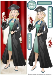 Graduation Dudess Blonde Hair Blank Board DL