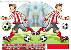 Football Dude Red and White Shaped.