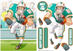 American Football Dude (Aqua and Orange)