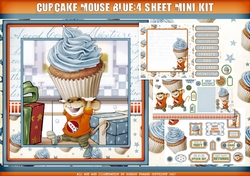 Mr Cup Cake Mouse (Blue) 4 Sheet Mini Kit