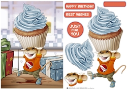 Mr Cup Cake Mouse (Blue)