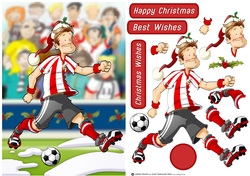 Football Dude Red and White Stripe Christmas