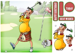 Golf Dude Kilt 8x8 Card Front