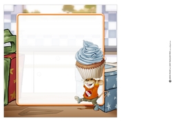 Mr Cup Cake Mouse (Blue) 8x8 Insert
