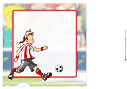 Football Dude Red and White Stripe Christmas 8x8 Insert