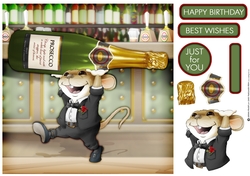 Mr Wine Mouse 8x8 Quick Card