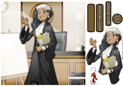 Lawyer/barrister Dudess 8x8 Quick Card