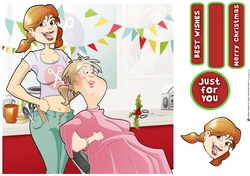 Hairdresser Dudess Christmas 8x8 Card Front