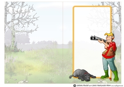 Pigeon Shooting Dude and his dog Insert