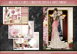 Art Deco Lady Freya Christmas 4 Sheet Mini Kit PINK
