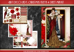 Art Deco Lady Freya Christmas 4 Sheet Mini Kit RED
